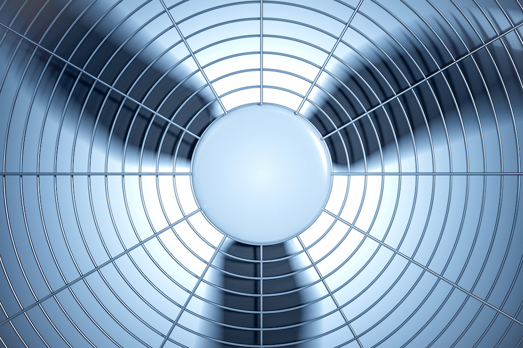 Close up of HVAC fan for AC repair.