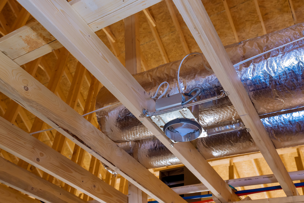 Ductwork in new construction attic. | Components Of HVAC System Residential