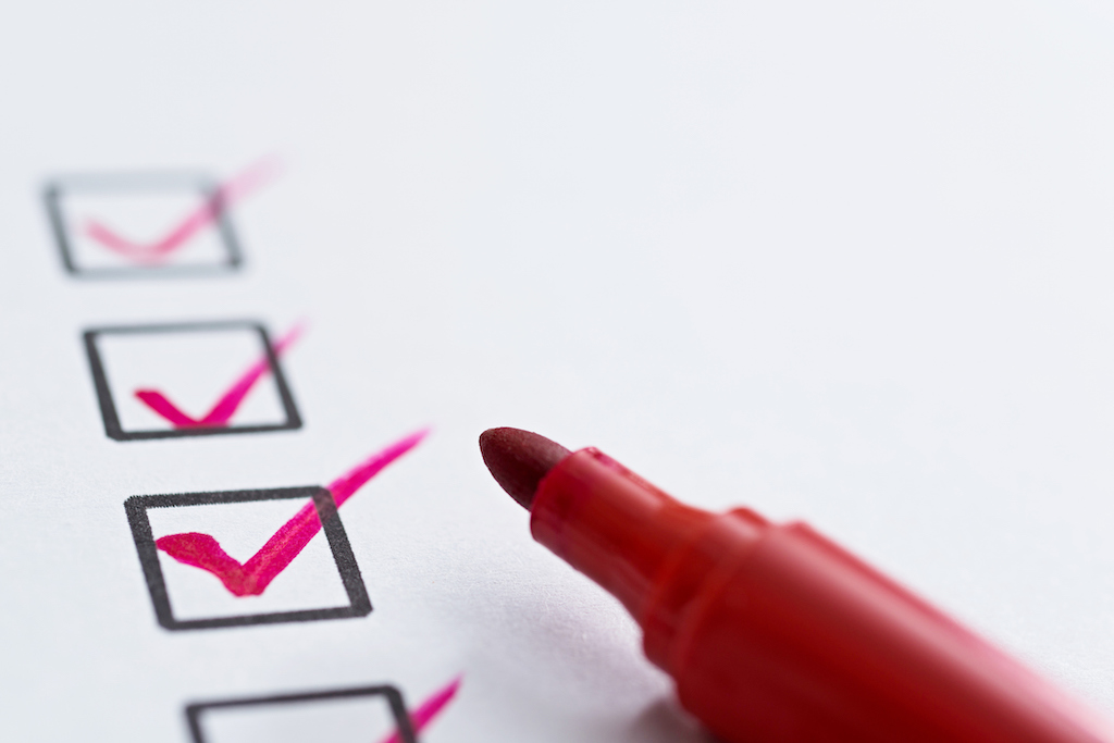 Checklist with red pen. | residential HVAC inspection checklist