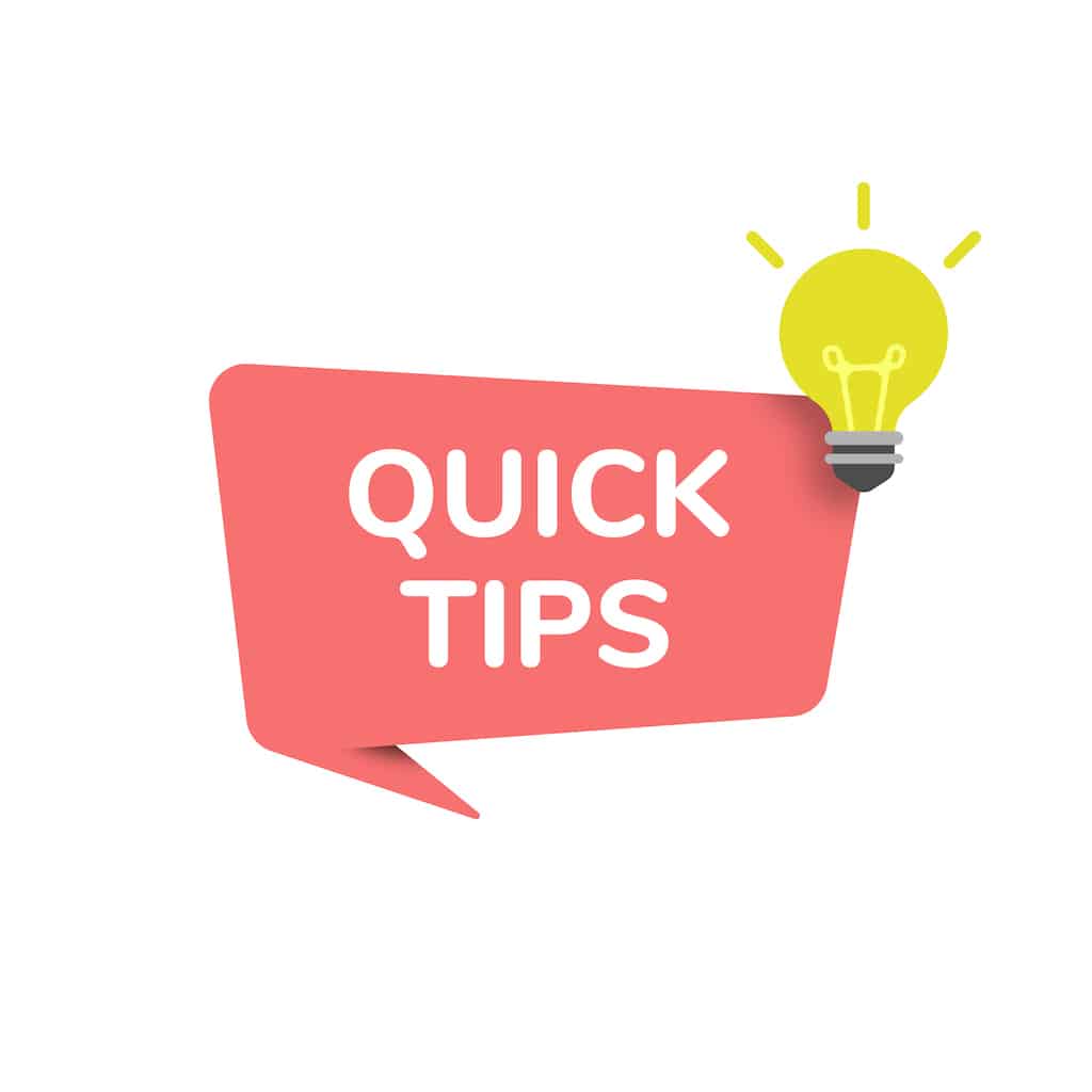 Quick tips with red speech bubble and light bulb. Duct cleaning