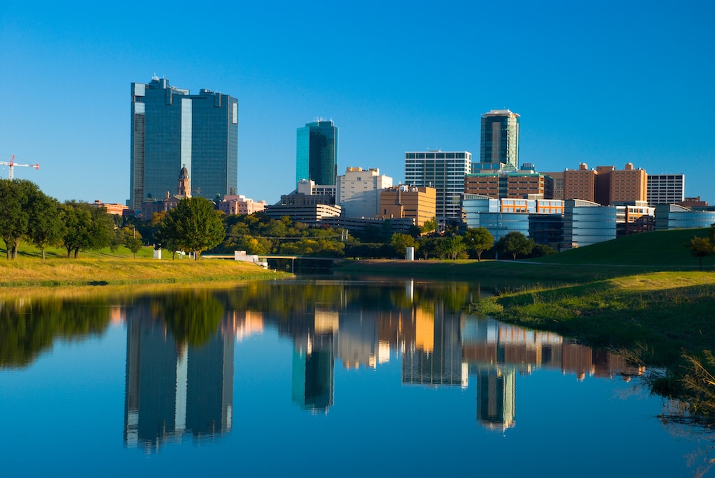 Fort Worth Skyline representing areas served. Air Conditioning for Homes with Boilers Service 