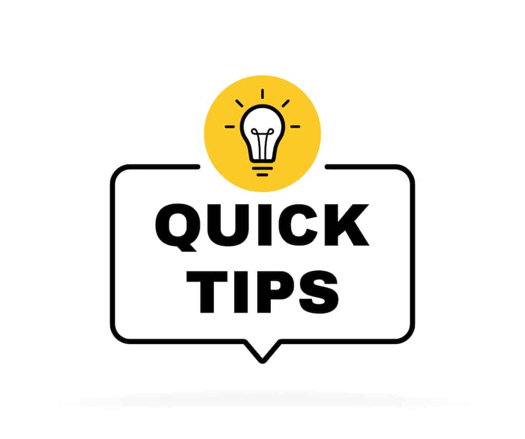 Icon with lightbulb reading 'quick tips' representing tips about natural gas heating and cooling systems.