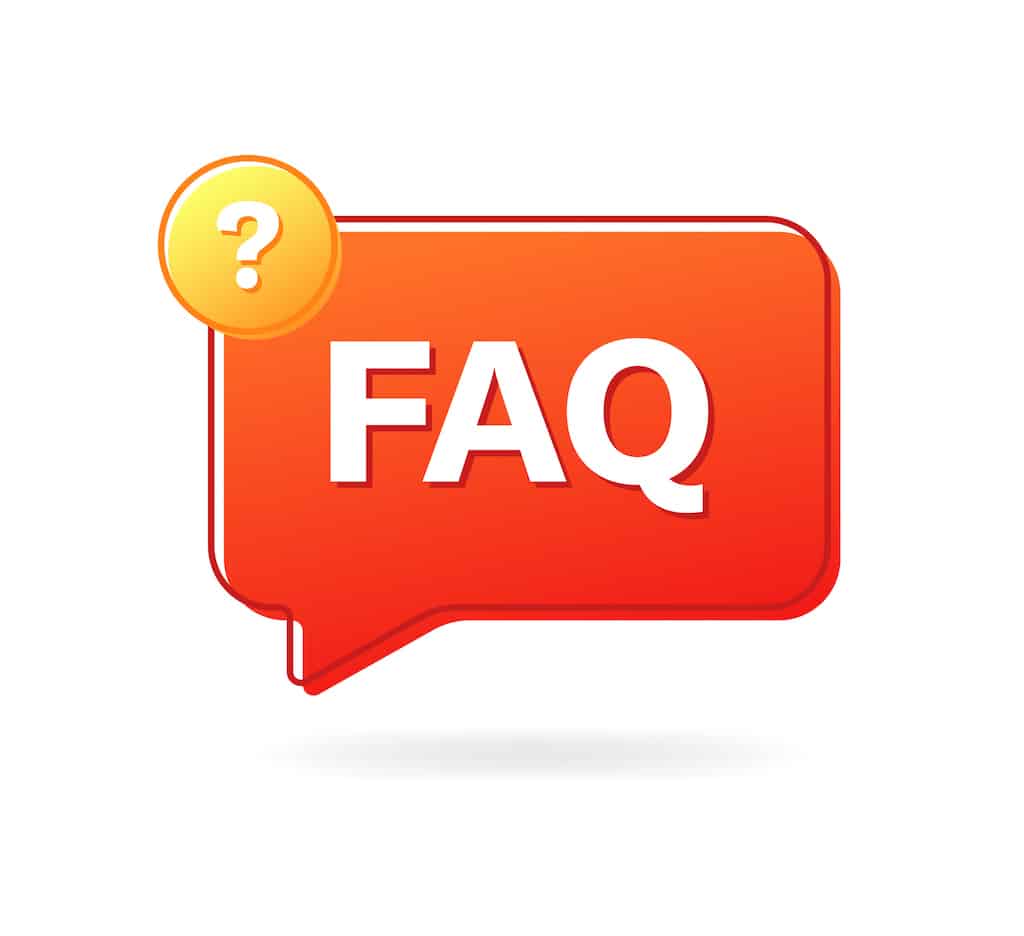 FAQ red speech bubble with yellow question mark. | AC Repair in Arlington, TX