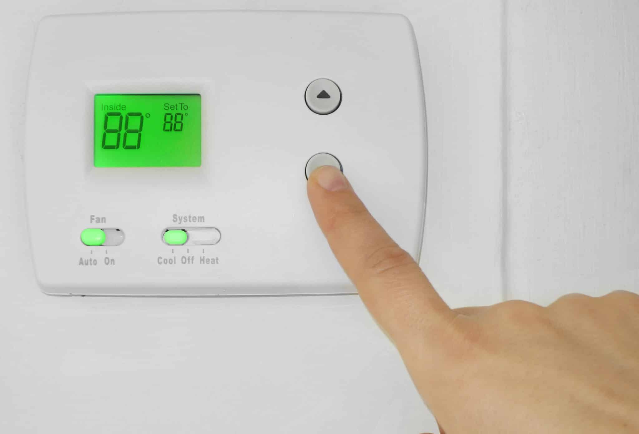 Thermostat temperature, Furnace Blowing Cold Air.
