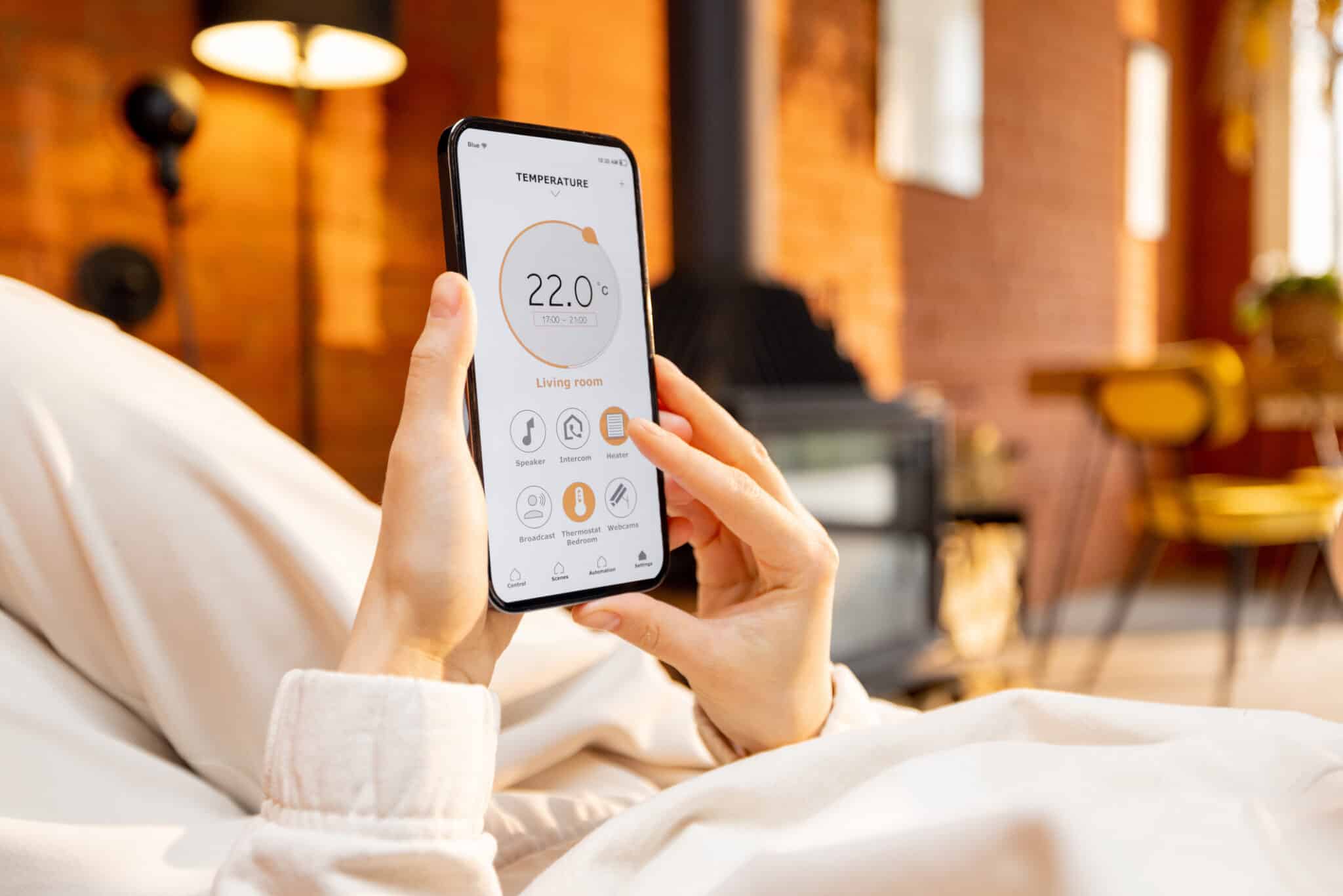 Smart home for heating temperature, Programmable Thermostats.
