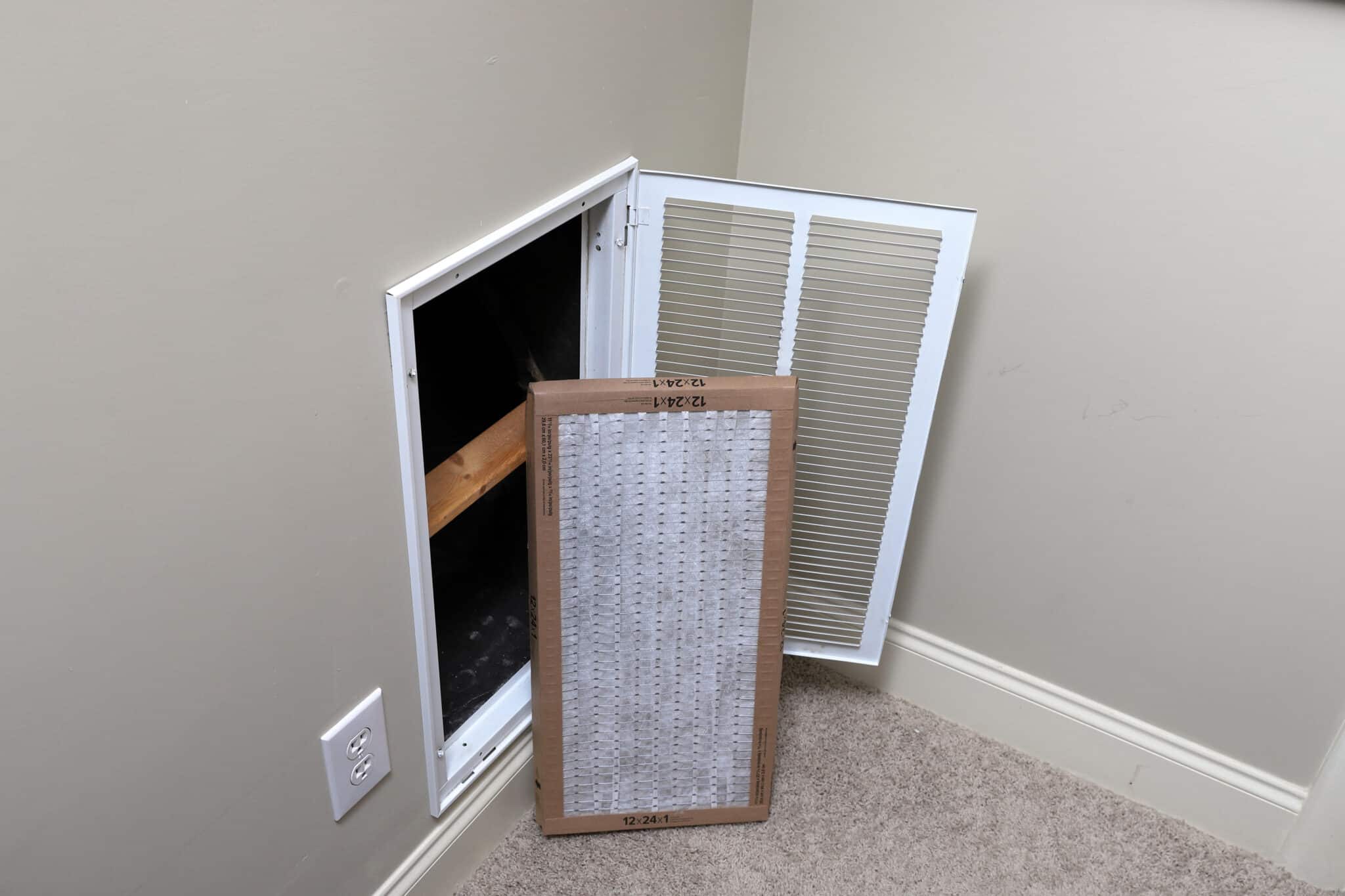 Replacing clean Air filter for home central air conditioning system, HVAC Tips.