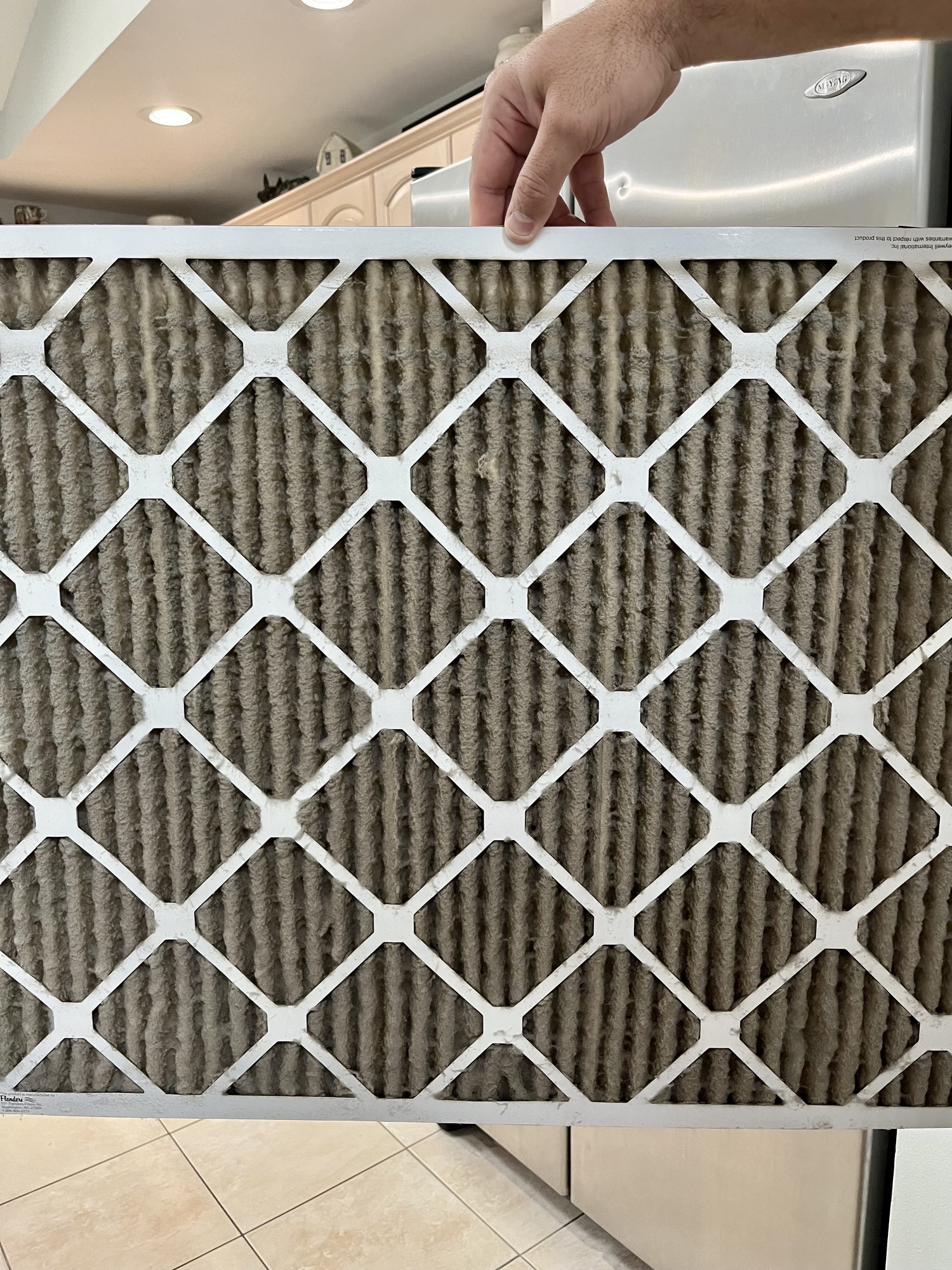 HVAC Filter Replacement Due to Dirt Buildup.