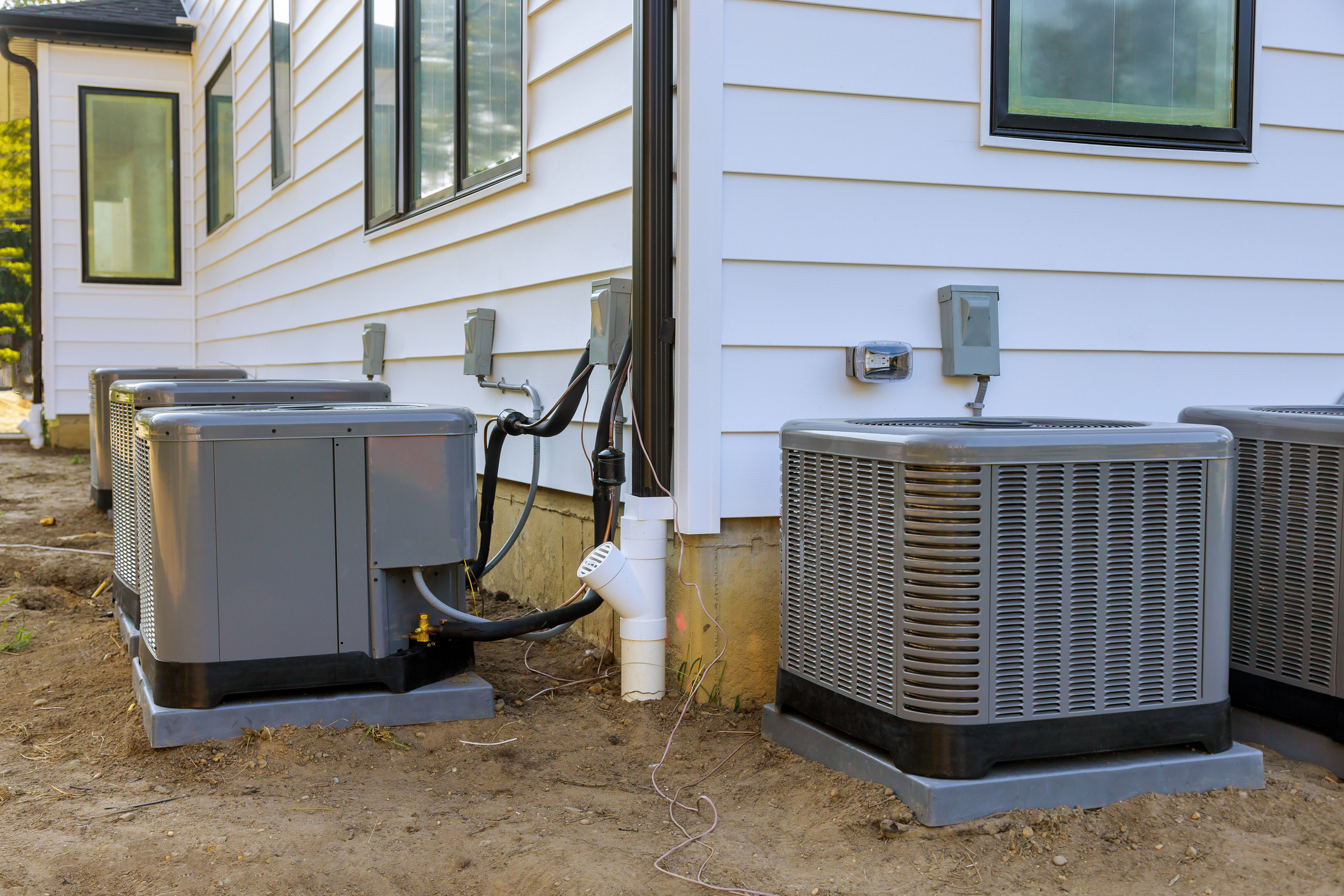 Outdoor pad leveling for residential Air conditioning, HVAC units.