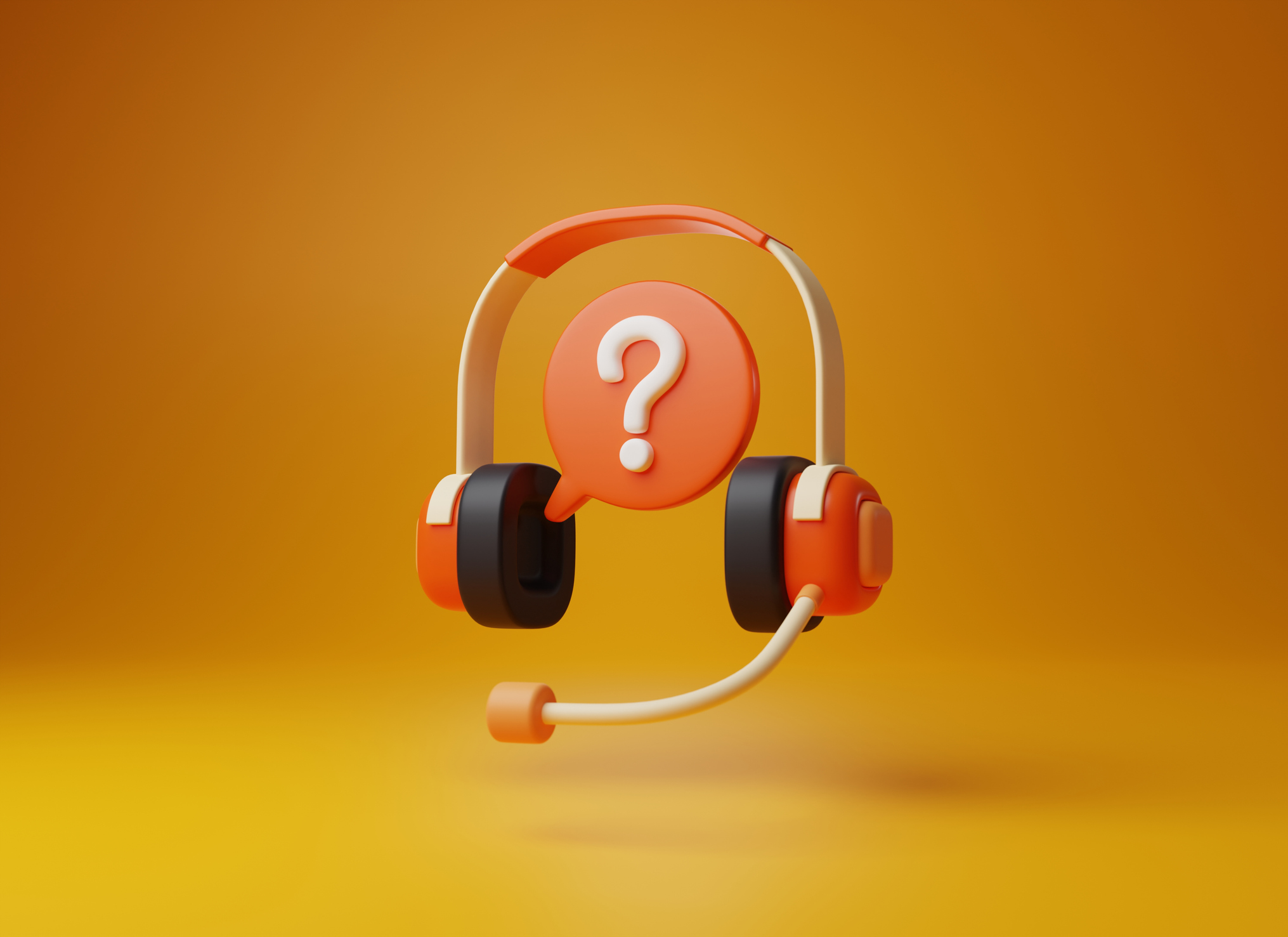 Professional compressor megohm test support illustration featuring headphones and microphone on a yellow-orange background.
