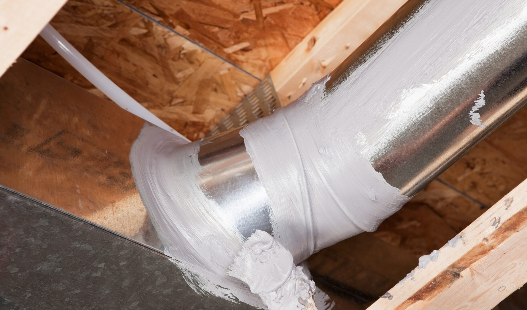 House air duct, Duct mastic sealing.