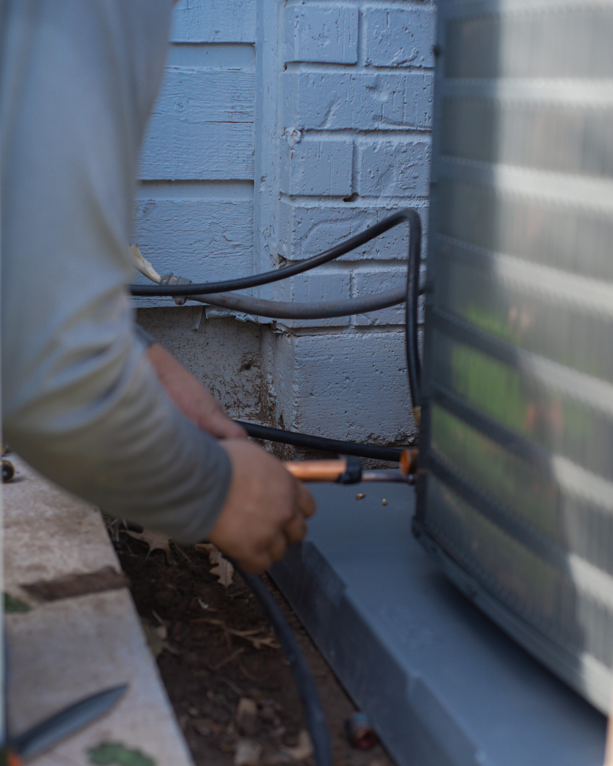 Inspect the installed suction line filter.