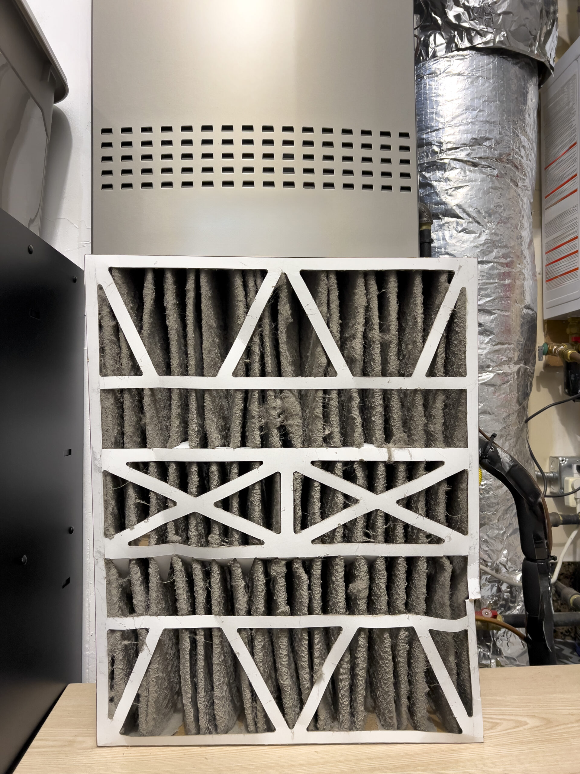 Dirty air filter, HVAC systems work harder.