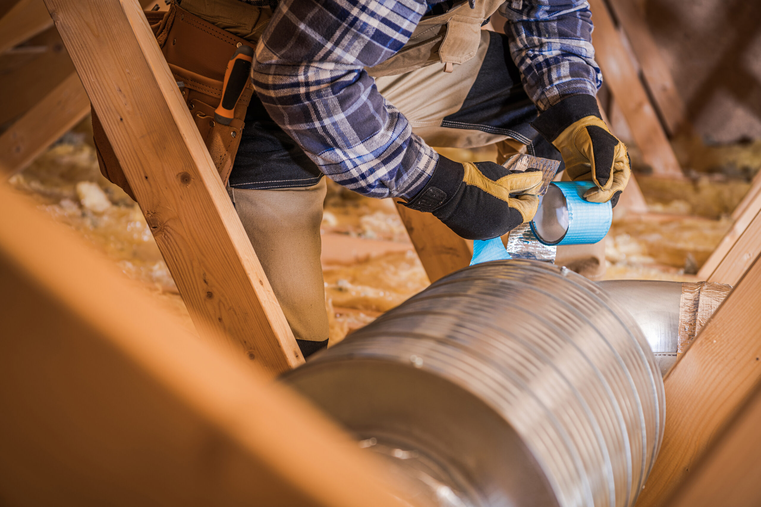 HVAC foil tape, Duct reconnection repair.